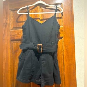 Ruthie Grace Boutique black jean romper! LARGE